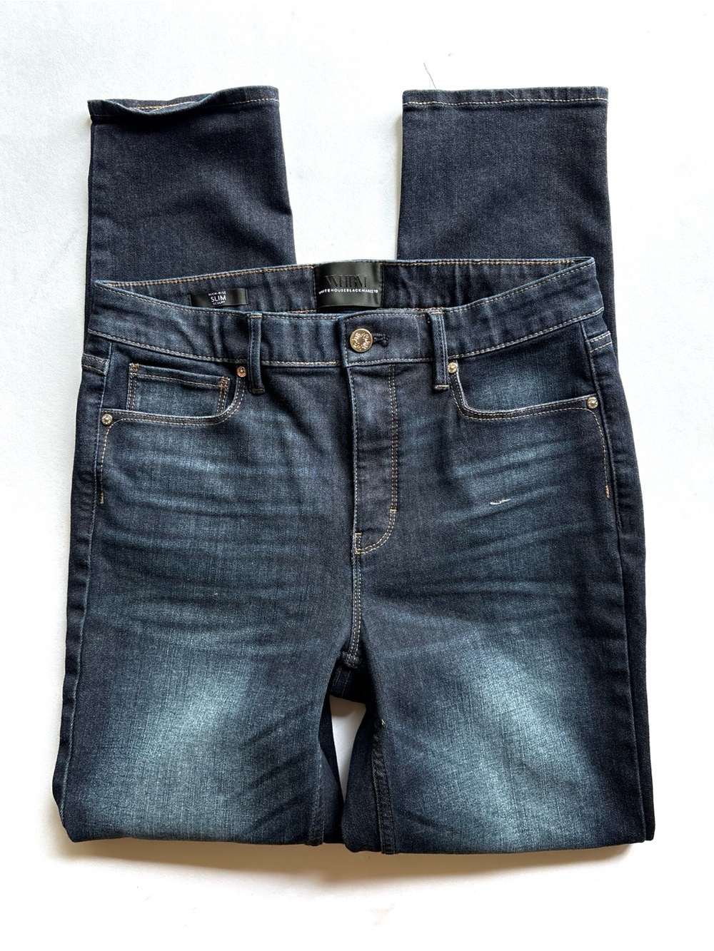 WHBM Dark Wash High Rise Slim Sculpt Jeans